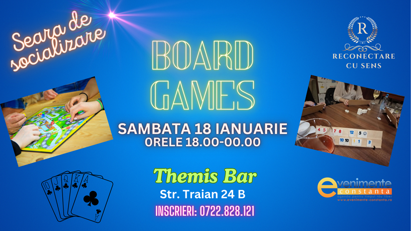 18 ianuarie: Seara de socializare & BOARD GAMES by ReConectare cu SenS